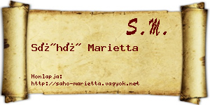Sáhó Marietta névjegykártya